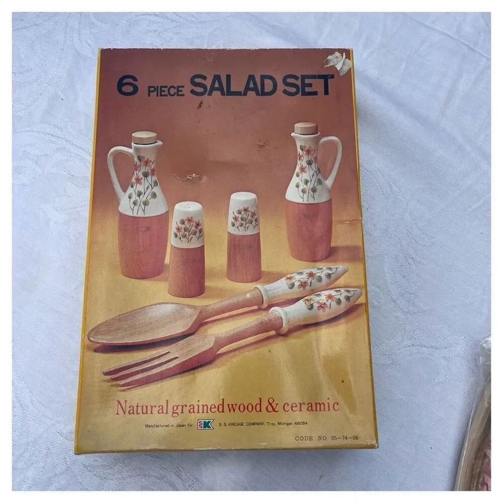 Vintage 1970’s 6 piece salad set S.S.Kresge Co. in Japan.